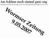 Wormser Zeitung 9.05.2007